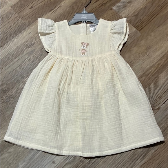 Disney Store Minnie Mouse Dress Bloomers Headband Set Cream 12-18 months NEW - Picture 2 of 10